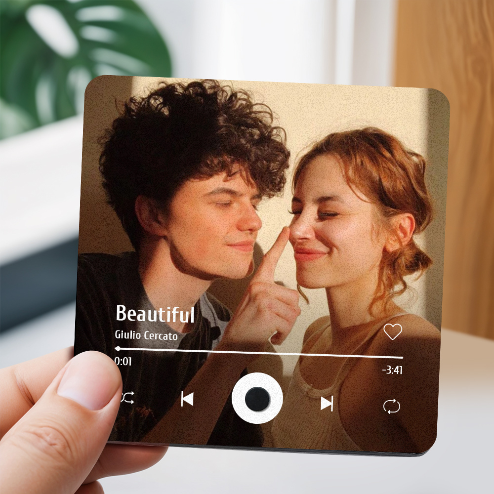 Custom Spotify Fridge Magnet Personalized Music Fridge Magnet Can Play Songs Anniversary Gifts - 