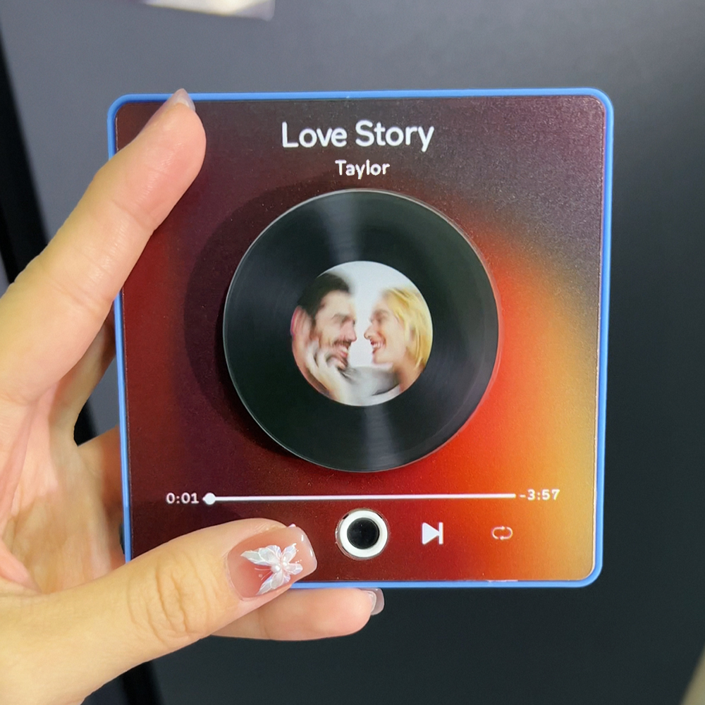 Music Fridge Magnet Personalized Rotatable Photo Album Fridge Magnet Music Wall Photo Sticker Music Movement That Can Be Played Without Cell Phone - 