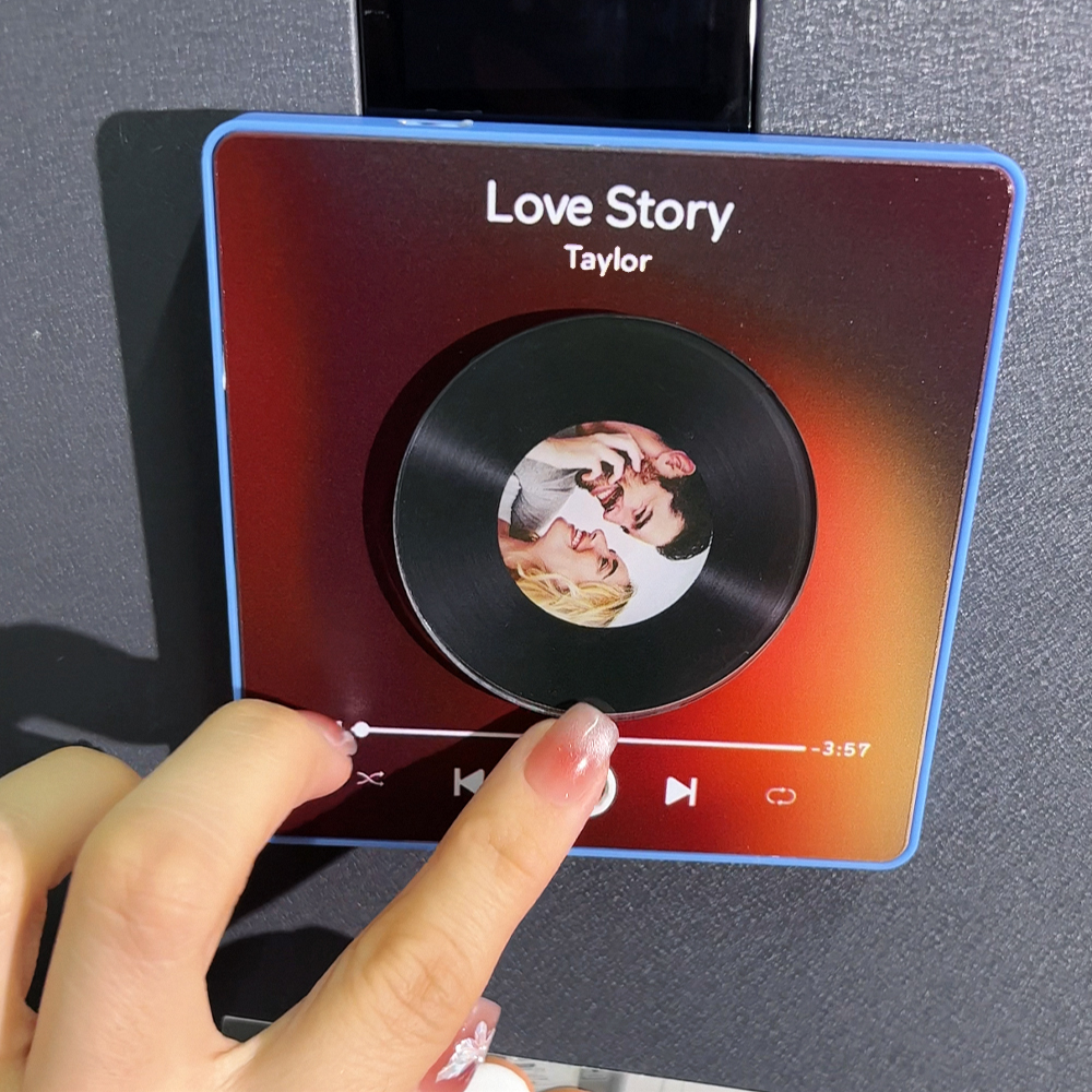 Music Fridge Magnet Personalized Rotatable Photo Album Fridge Magnet Music Wall Photo Sticker Music Movement That Can Be Played Without Cell Phone - 