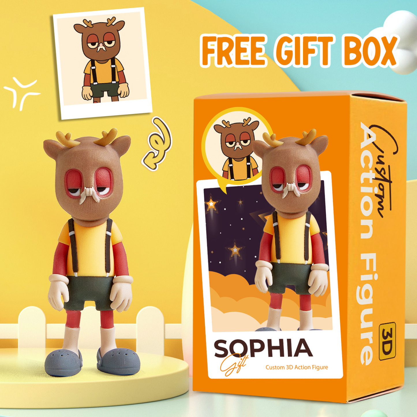 Custom 3D Action Figure From Your Photo Personalized Toy Figure Custom Action Figure Gifts For Him/Her - 