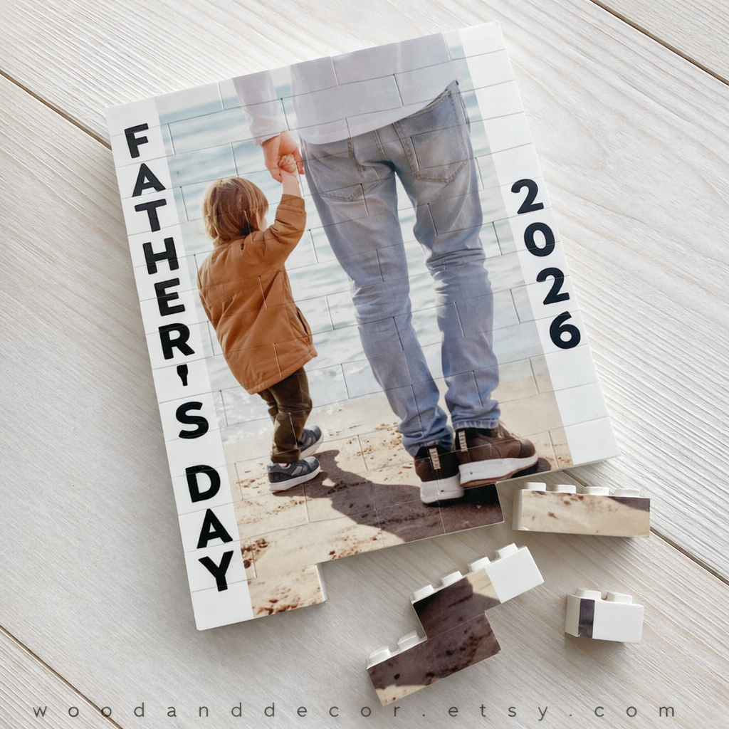 Custom Dad Photo Puzzles Blocks Puzzles - Personalized Picture Puzzle Gifts for Dad - Fathers Day - 
