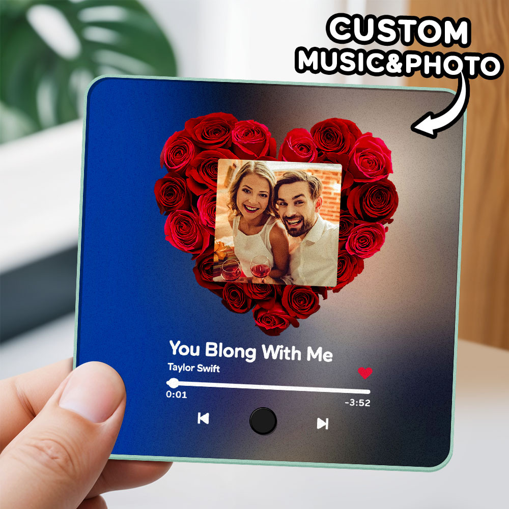 Custom Photo Music Fridge Magnet Personalized Multicolor Wall Photo Sticker Music Fridge Magnet Can Play Songs - 