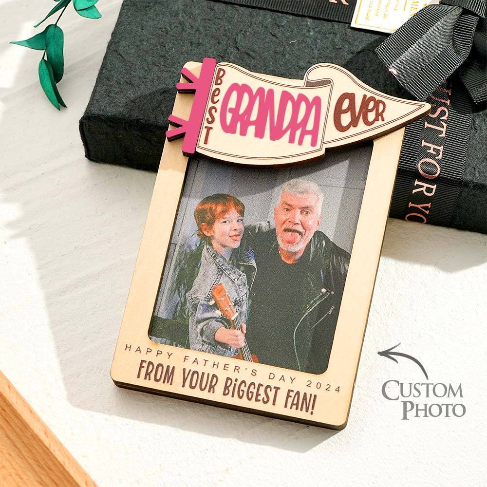 Custom Photo Engraved Fridge Magnet Couple Home Gifts - 