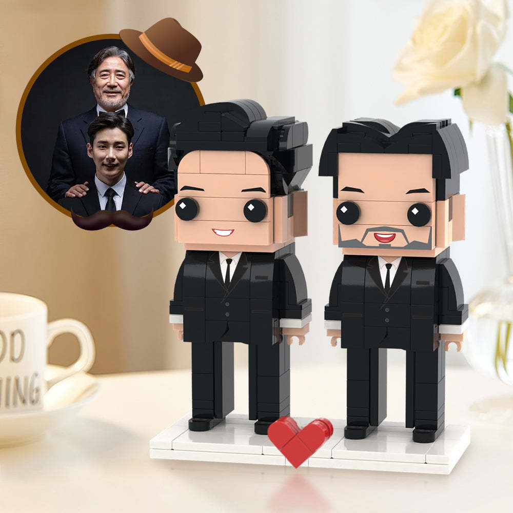 Creative Father's Day Gifts Full Custom 2 People Brick Figures Custom Brick Figures Small Particle Block Toy - MyCustomBrickheadz