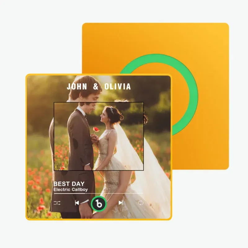 Valentine's Day Gifts Upgrade Custom Music Fridge Magnet Colorful Frame Album Fridge Magnet Can Play Songs Gift for Couple - 