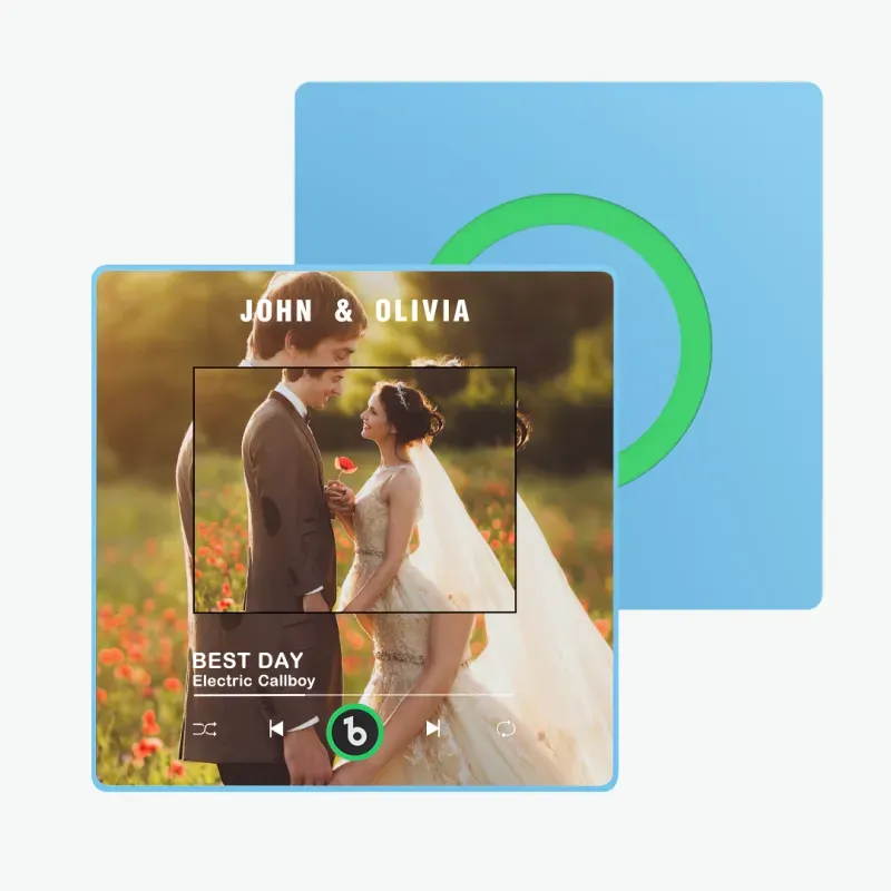 Valentine's Day Gifts Upgrade Custom Music Fridge Magnet Colorful Frame Album Fridge Magnet Can Play Songs Gift for Couple - 