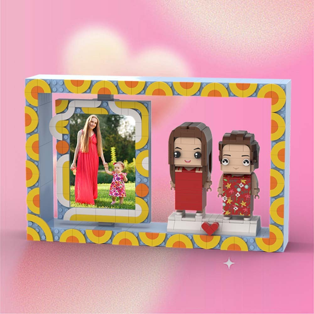 Full Body Customizable 2 People Photo Frame Customization Custom Brick Figures Small Particle Block Holiday Gift - 