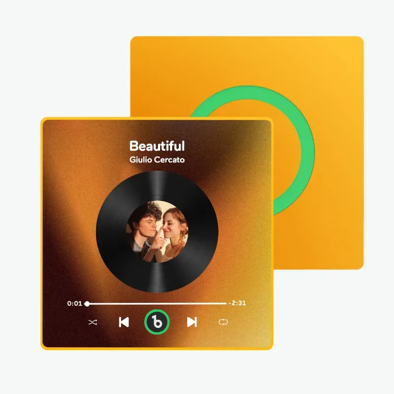 Valentine's Day Gifts Upgrade Custom Music Fridge Magnet Colorful Frame Album Fridge Magnet Can Play Songs Gift for Couple - 