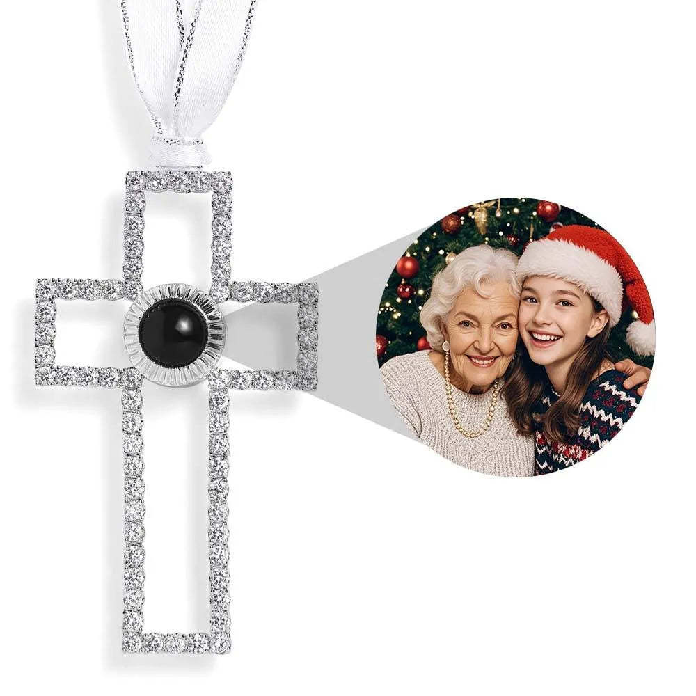 Personalized Projection Ornament Custom Photo Snowflake Christmas Ornament Gifts - minebrickau