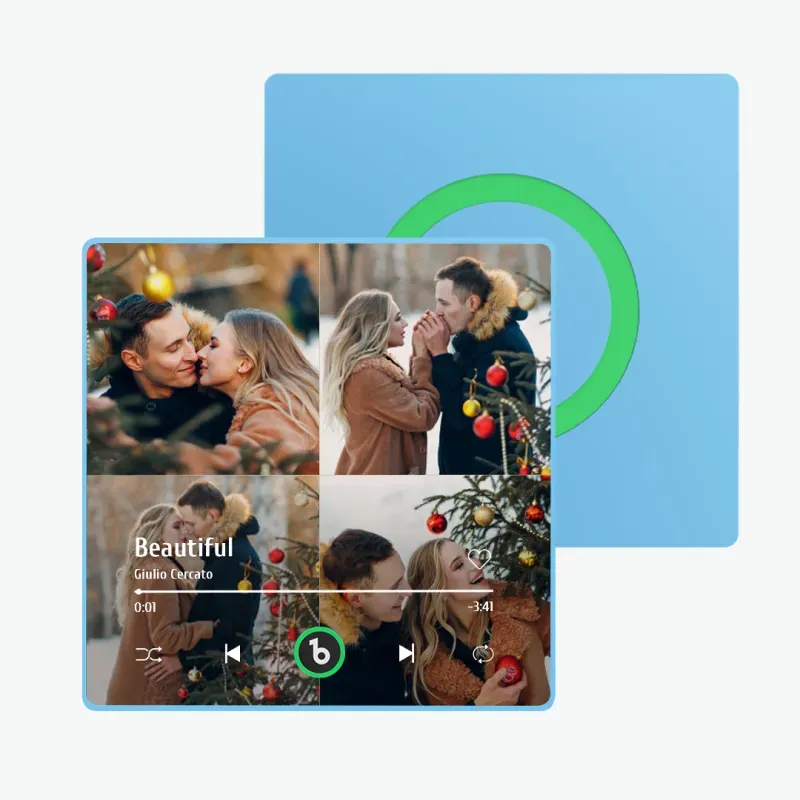 Valentine's Day Gifts Upgrade Custom Music Fridge Magnet Colorful Frame Album Fridge Magnet Can Play Songs Gift for Couple - 