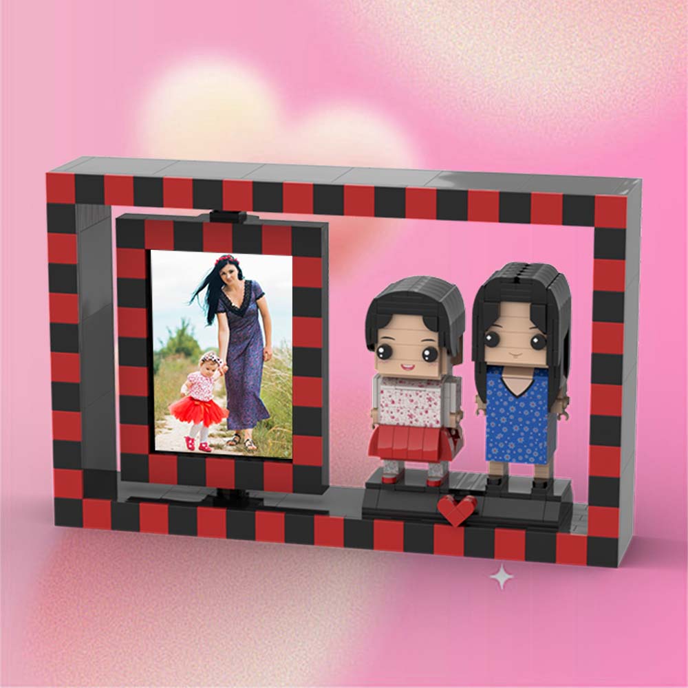 Custom Brick Figures Customizable 2 People Photo Frame Mother's Day Gift