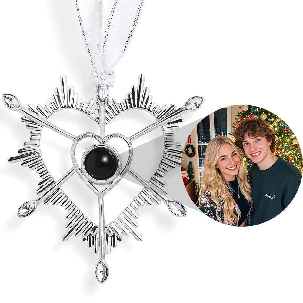Personalized Projection Ornament Custom Photo Snowflake Christmas Ornament Gifts - minebrickau