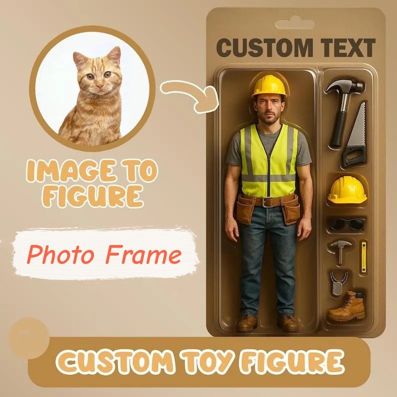 Fully Body Custom Action Figure Portraits | Personalized Toy Box Art | Custom Photo Frame Decorations | Custom Toy Figure - 