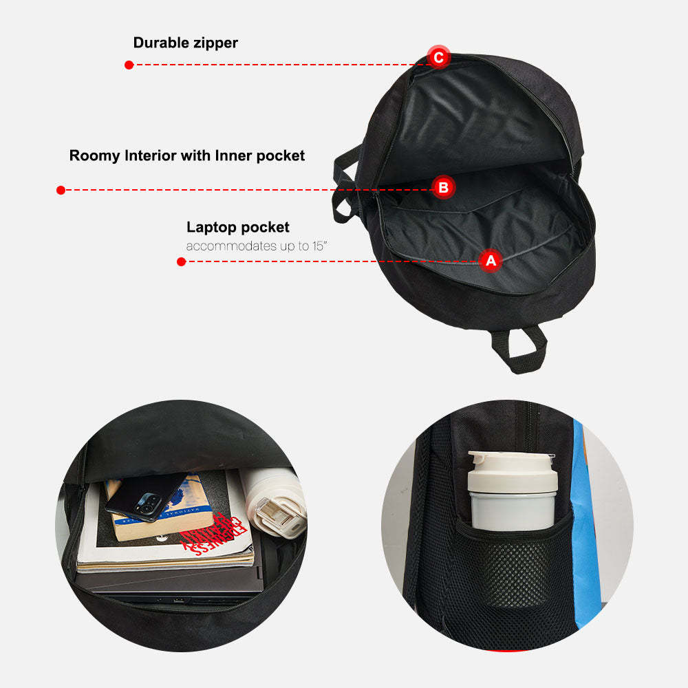 Custom Photo School Backpack, Back To School Gifts  Picture Backpacks For Boys And Girls - 
