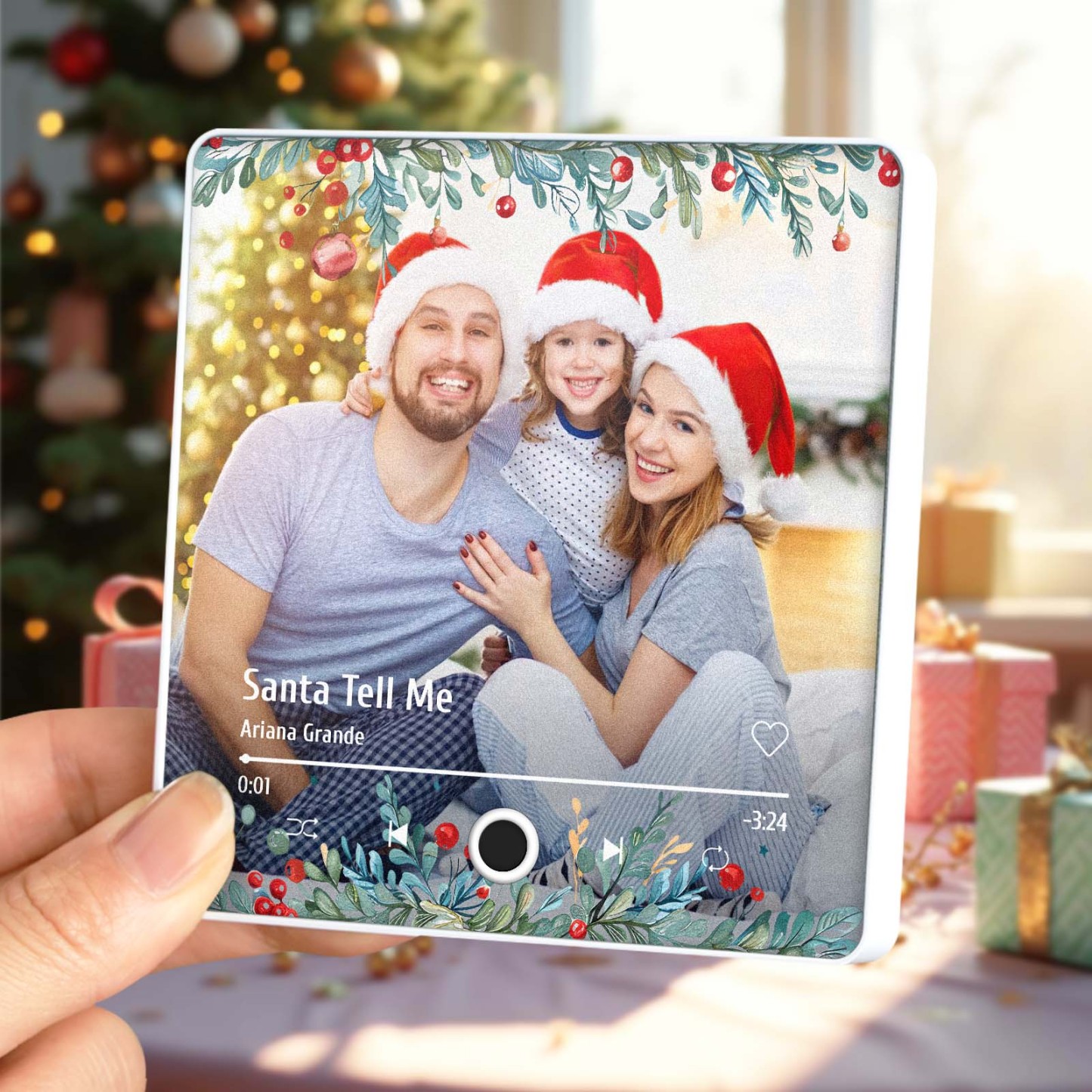 Christmas Music Fridge Magnet Personalized Family Photo Music Magnets Can Play Songs Christmas Gifts - 