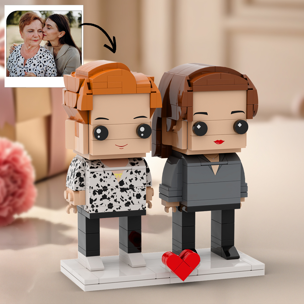 Customizable 2 People Mother and Daughter Full Body Custom Brick Figures - 