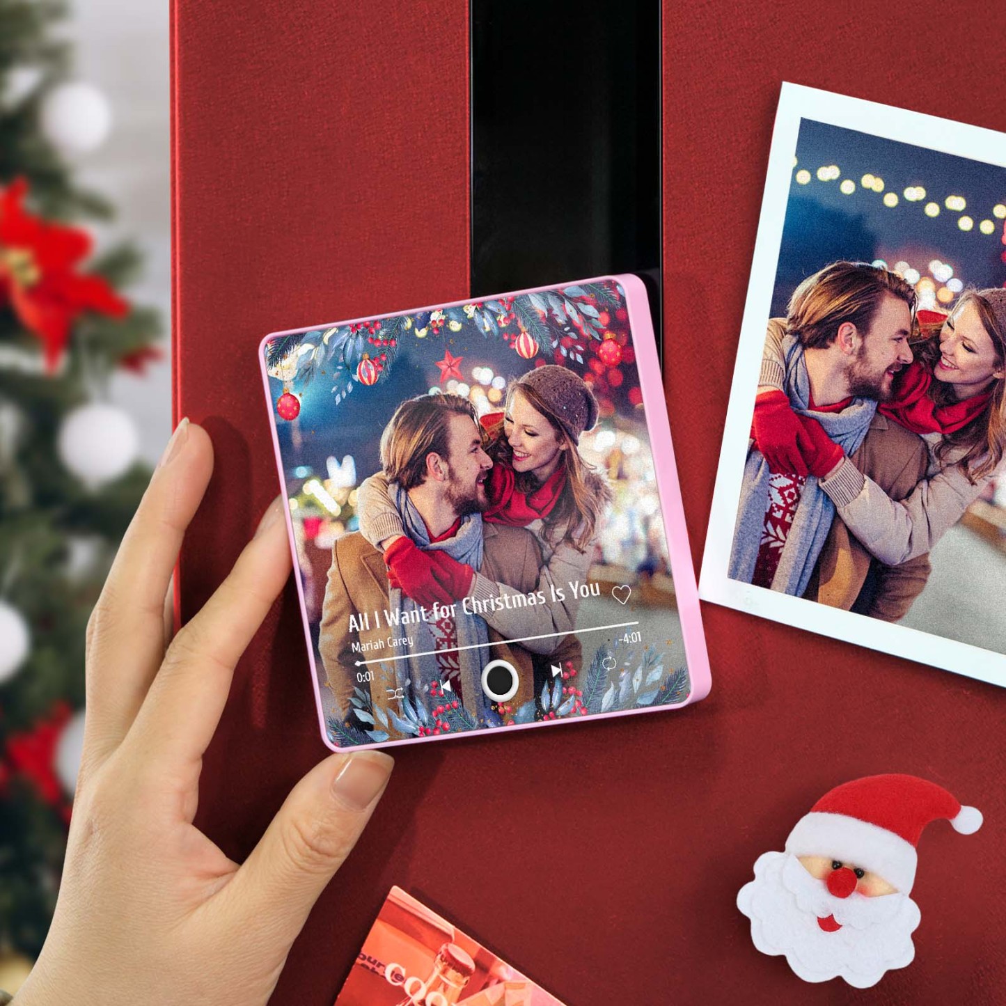 Christmas Music Fridge Magnet Personalized Family Photo Music Magnets Can Play Songs Christmas Gifts - 