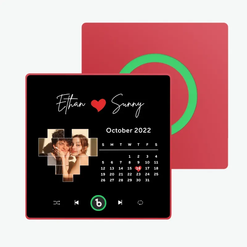 Valentine's Day Gifts Upgrade Custom Music Fridge Magnet Colorful Frame Album Fridge Magnet Can Play Songs Gift for Couple - 