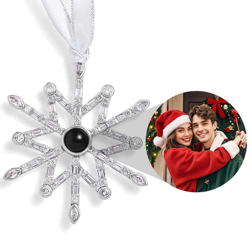 Personalized Projection Ornament Custom Photo Snowflake Christmas Ornament Gifts - minebrickau