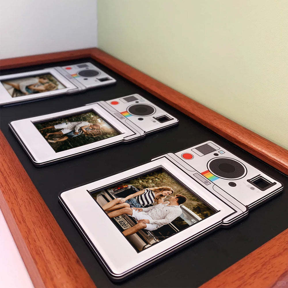Custom Photo Polaroid Acrylic Fridge Magnet Travel Photo Frame Unique Memory - 