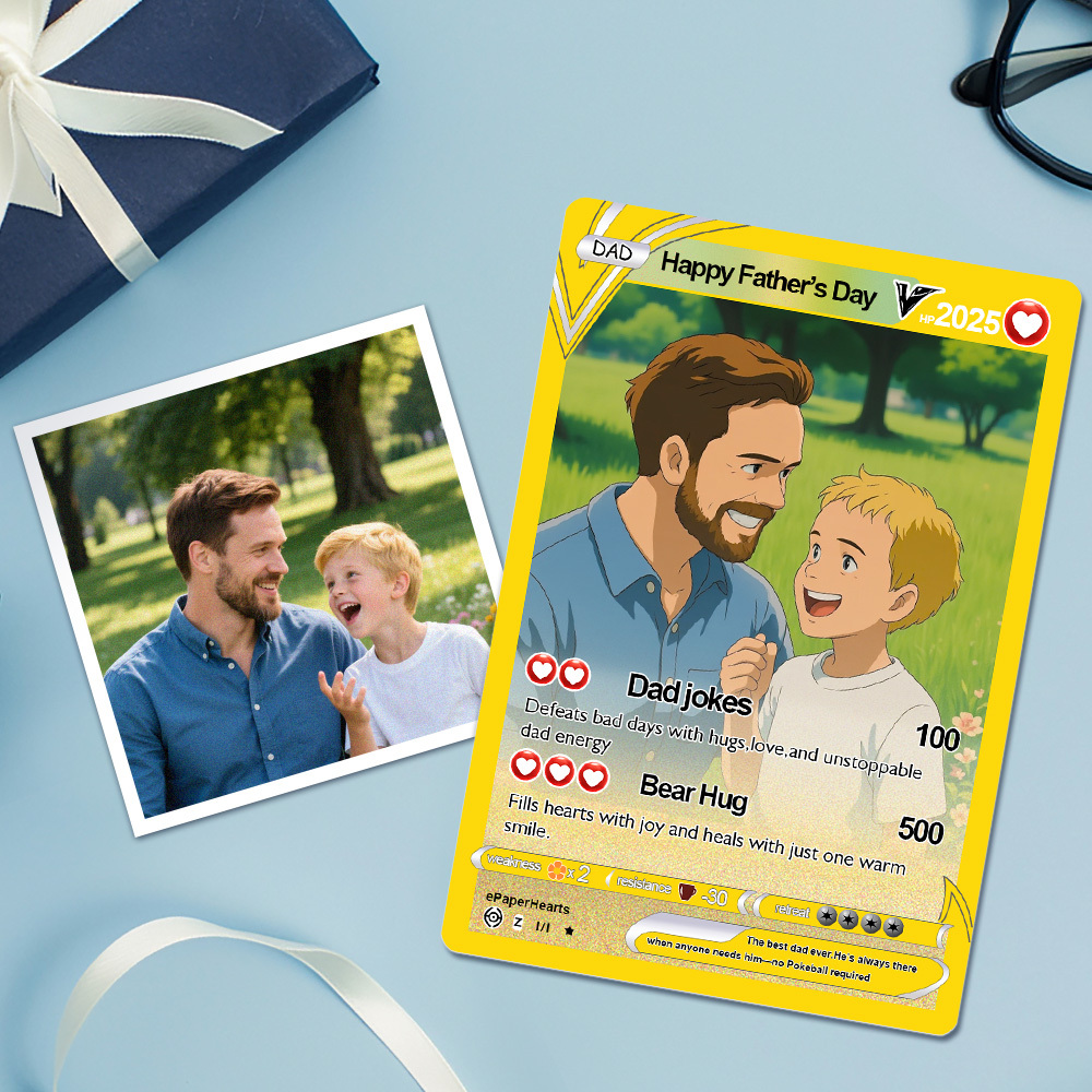 Custom Anime Monster Card, Gift For dad, Father's Day Gift, Custom Anime Monster Present - 