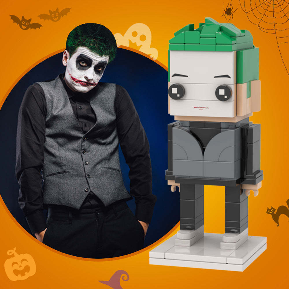 Halloween Gifts Clown Brick Figures Full Body Customizable 1 Person Brick Figures Custom Brick Figures Personalized Small Particle Block Toy - MyCustomBrickheadz