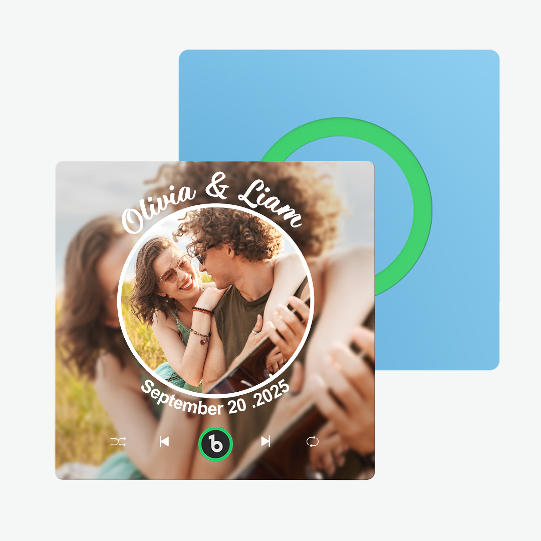 Custom Couple Photo Fridge Magnets Personalized First Dance Song Magnets Can Play Music Customizable Picture Fridge Magnets Anniversary Home Decor for Wife Husband Valentine's Day Gifts - 