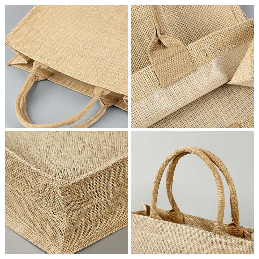 Personalized Birth Flower Beach Jute Tote Bag with Name Birthday Wedding Party Gifts for Her - 