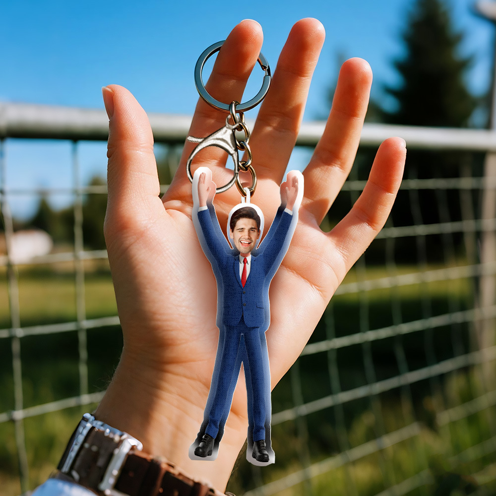 Custom Photo Doll Twistable Mini Me Doll Keychain, Funny Bag Charm - 