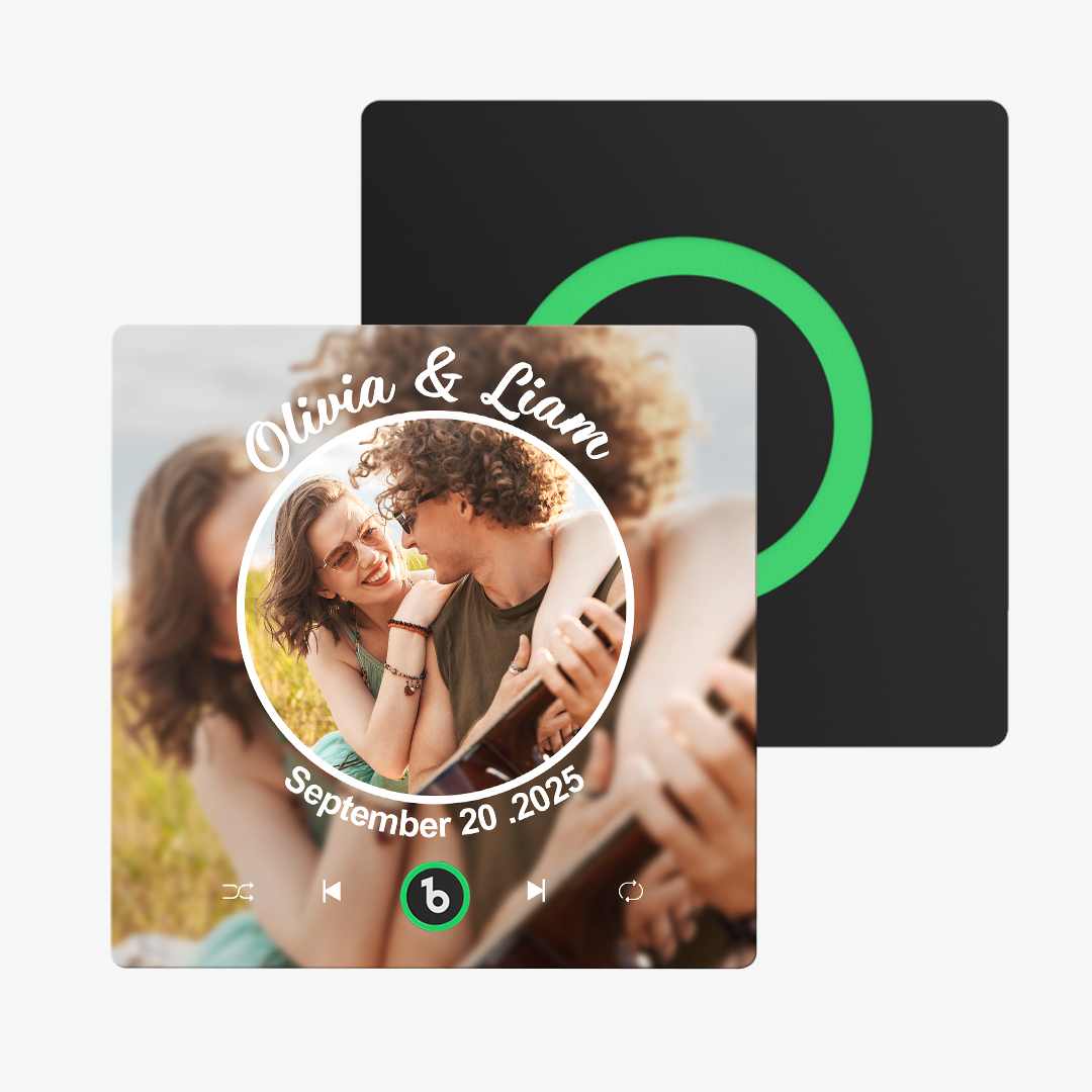 Custom Couple Photo Fridge Magnets Personalized First Dance Song Magnets Can Play Music Customizable Picture Fridge Magnets Anniversary Home Decor for Wife Husband Valentine's Day Gifts - 