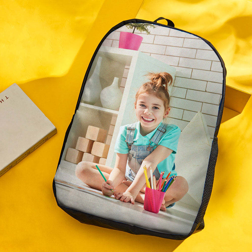 Custom Photo School Backpack, Back To School Gifts  Picture Backpacks For Boys And Girls - 