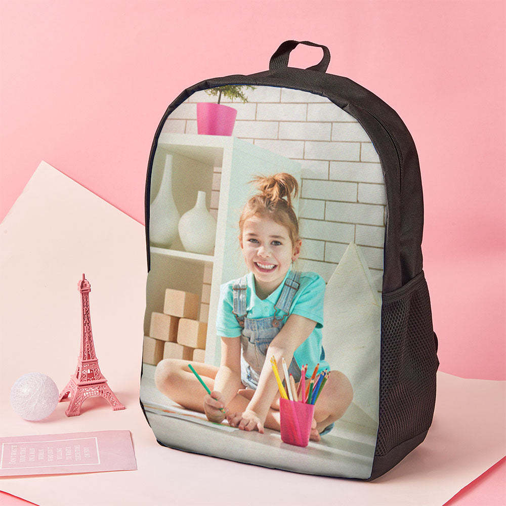 Custom Photo School Backpack, Back To School Gifts  Picture Backpacks For Boys And Girls - 