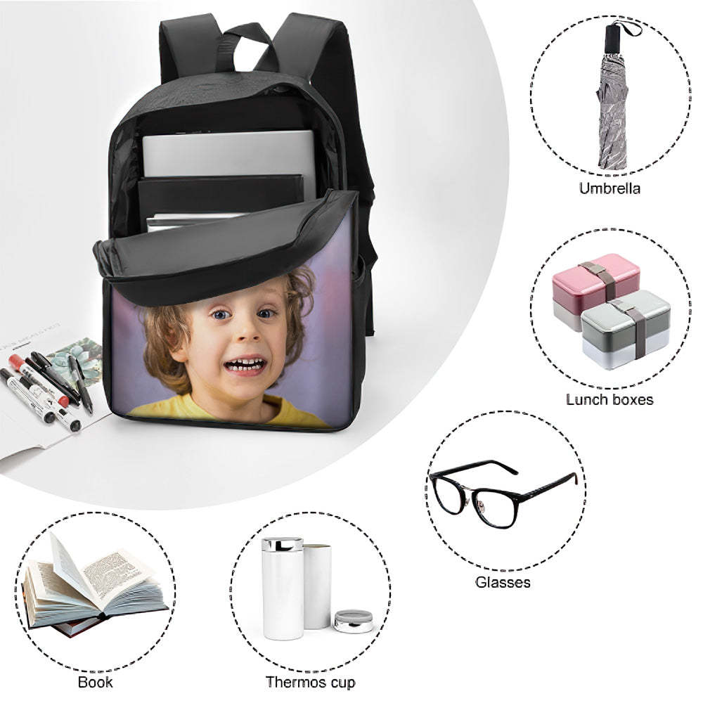 Custom Photo Bag, Picture Backpack, Customized Backpack, Back to School Gifts, Homecoming Day - 