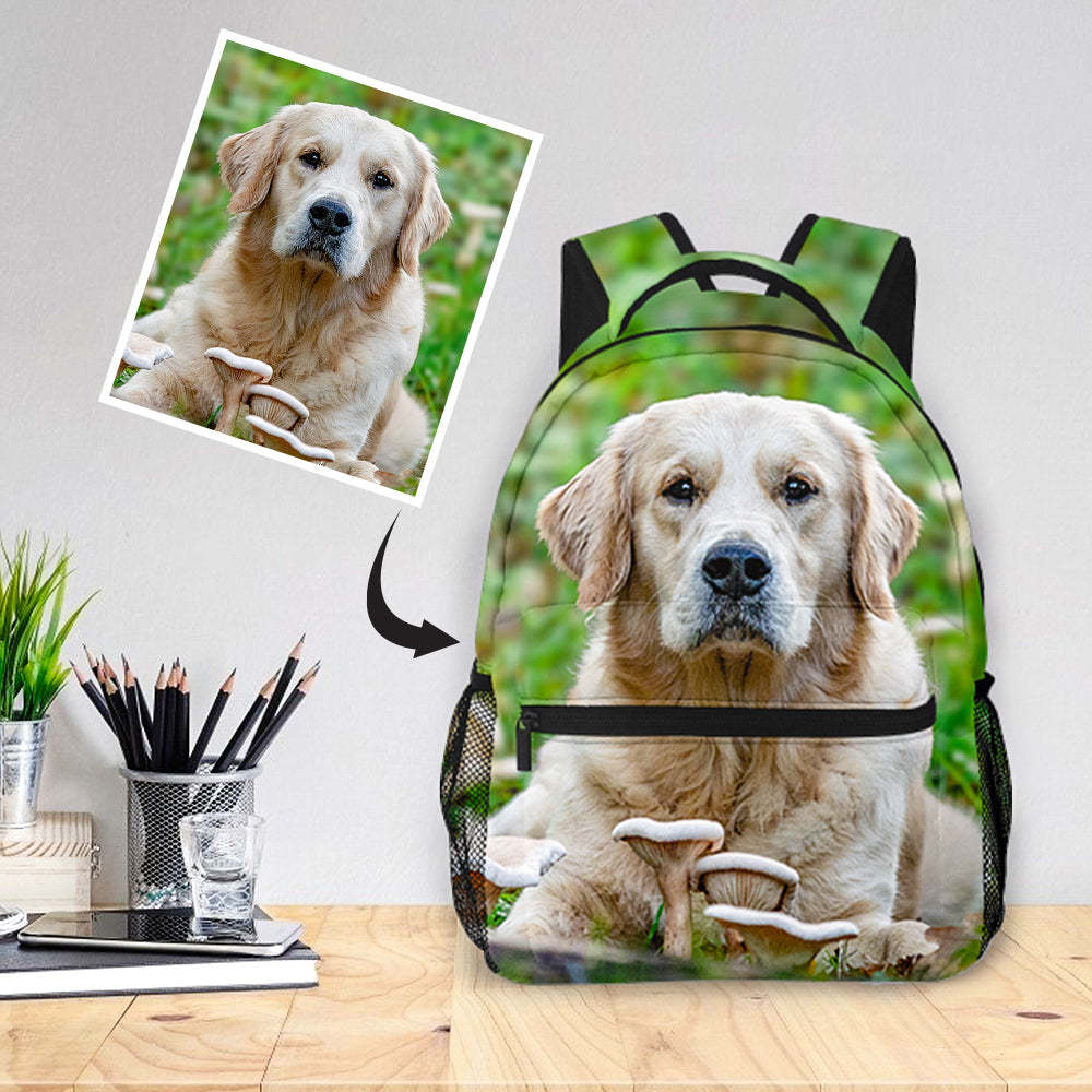 Custom Photo Backpack Personalized All Print Photo BackPack Pet Bag For Supplies - 