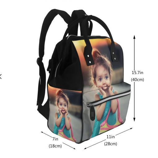 Back to School Gifts Personalized Photo Mommy Backpack Custom Diaper Bag Multi-pocket Bag - 