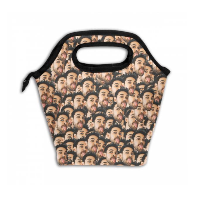 Back To School Gifts Personalized Mash Face Photo Insulation Lunch Bag - 