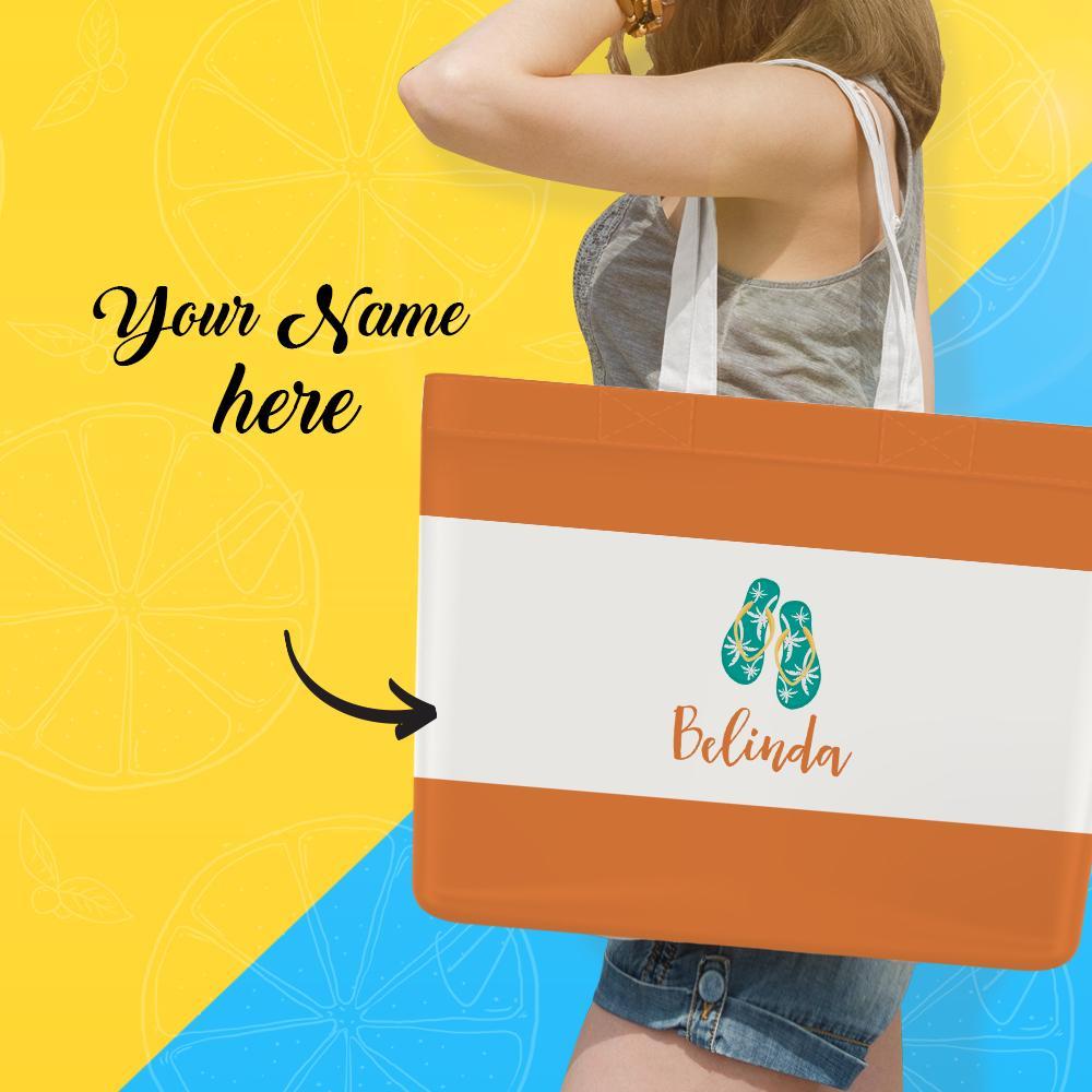 Gift for Mom Personalized Beach Bag, Custom Storage Handbag, Tote Bag With Your Name - 