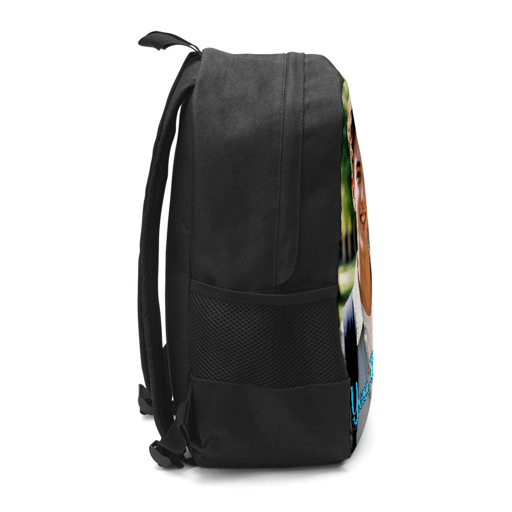 Custom Photo School Backpack, Back To School Gifts, Personalized Photo Text Backpack - 