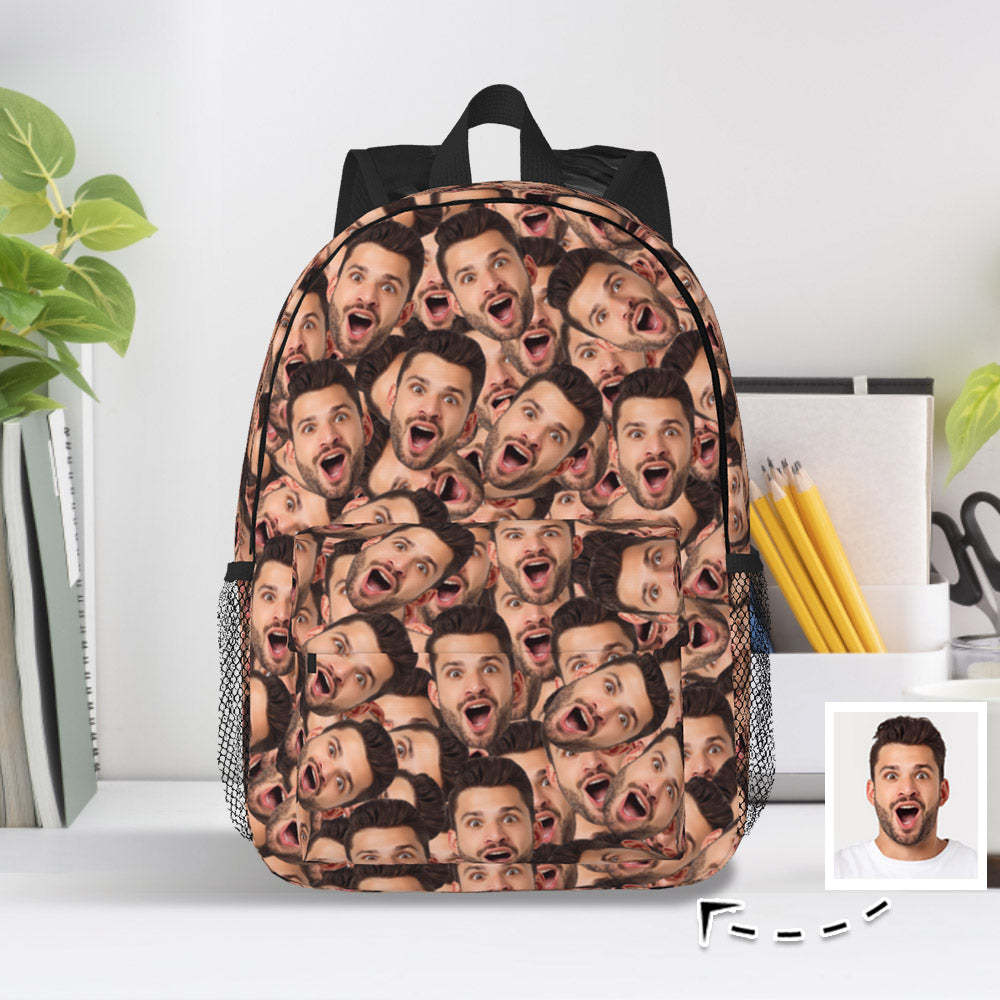 Custom Face Backpack Personalised Funny School Bag for Kids - 