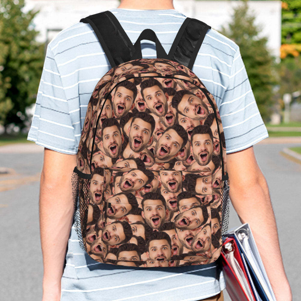Custom Face Backpack Personalised Funny School Bag for Kids - 