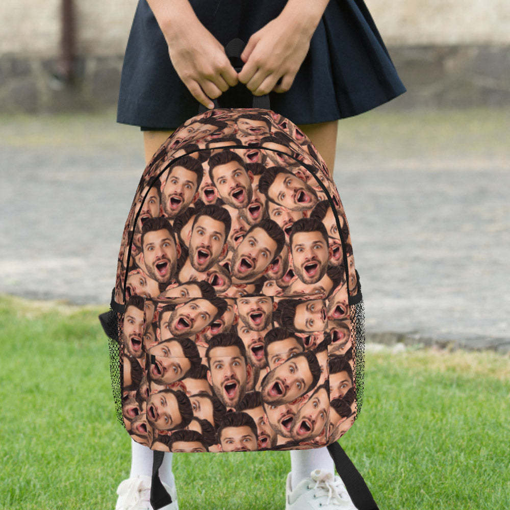 Custom Face Backpack Personalised Funny School Bag for Kids - 