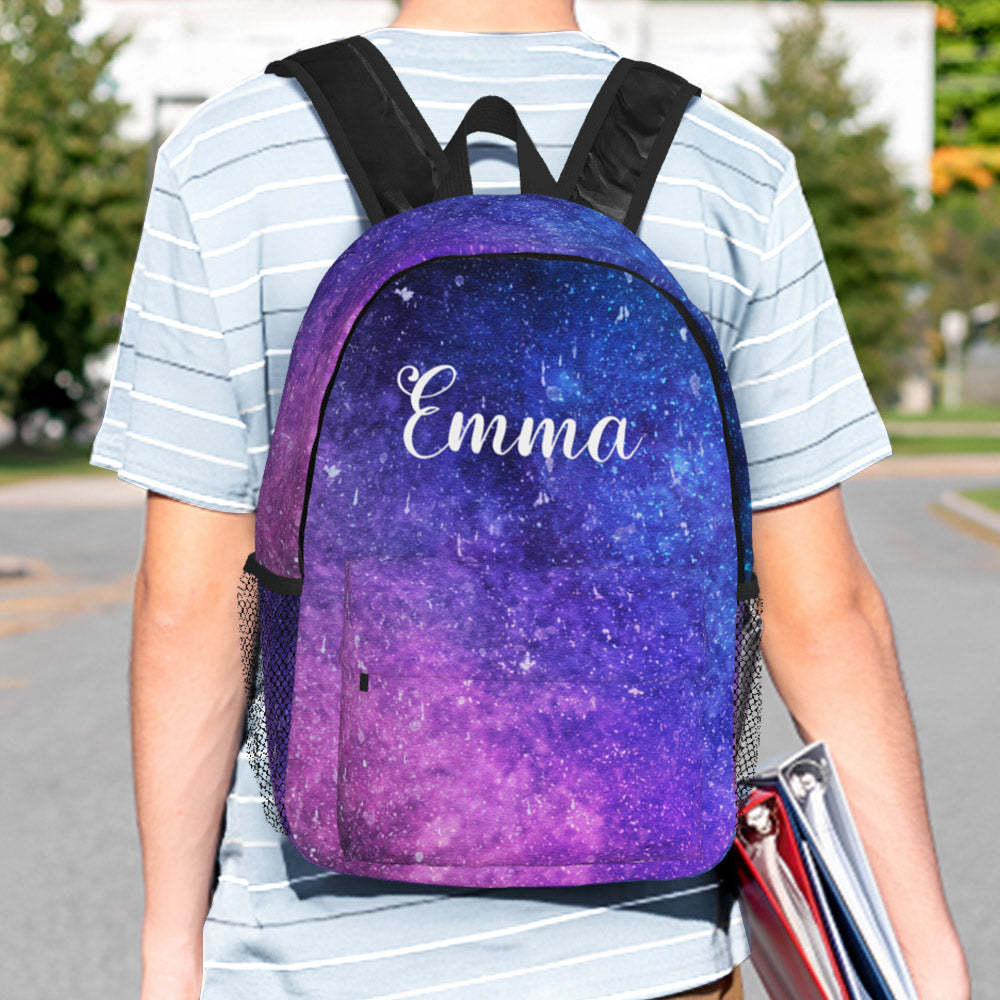 Custom Name Backpack Personalised Starry Sky School Bag - 