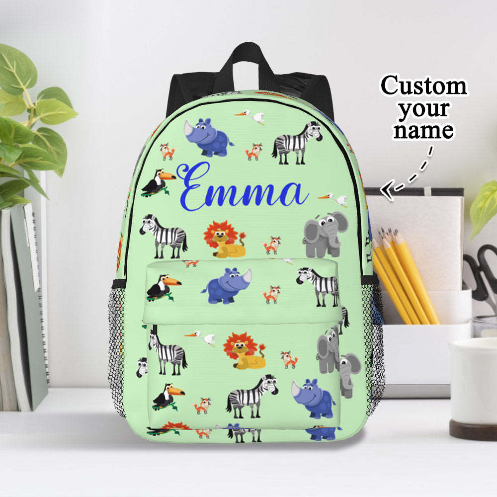 Custom Name Backpack Personalised Animal School Bag - 