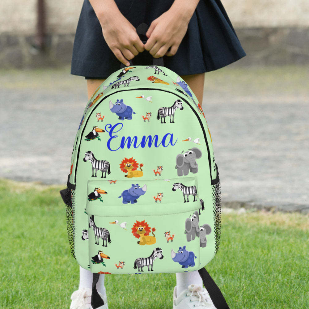 Custom Name Backpack Personalised Animal School Bag - 