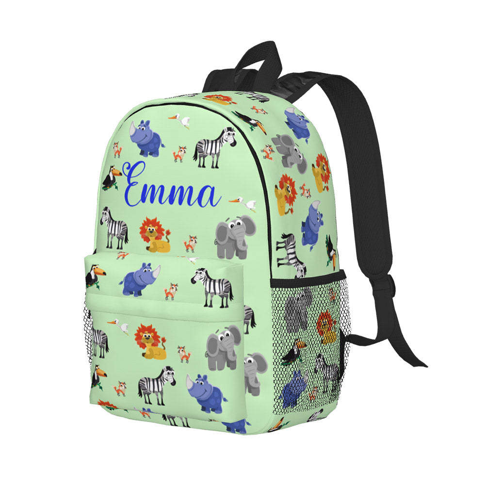 Custom Name Backpack Personalised Animal School Bag - 