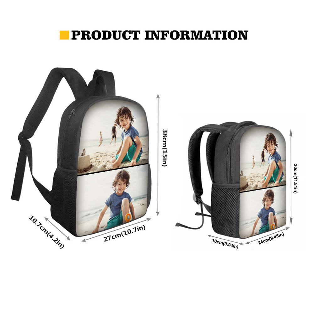 Custom Photo Backpack Personalised School Bag for Students - 