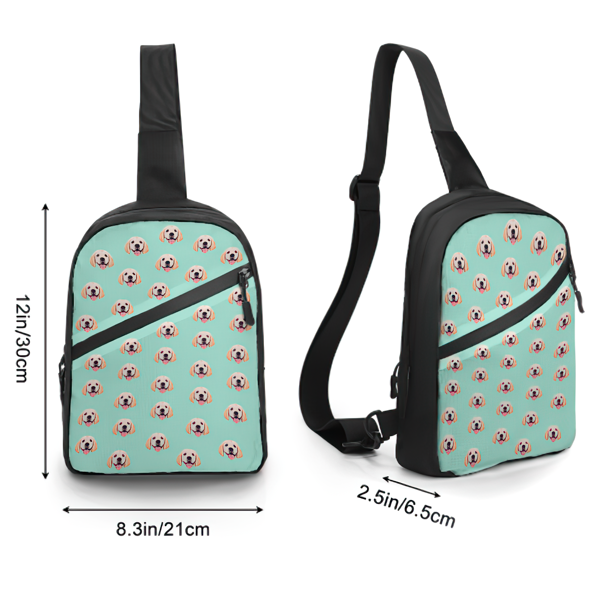Custom Face Chest Bag Custom Cartoon Shoulder Crossbody Backpack for Men Cycling Camping Daypack - 