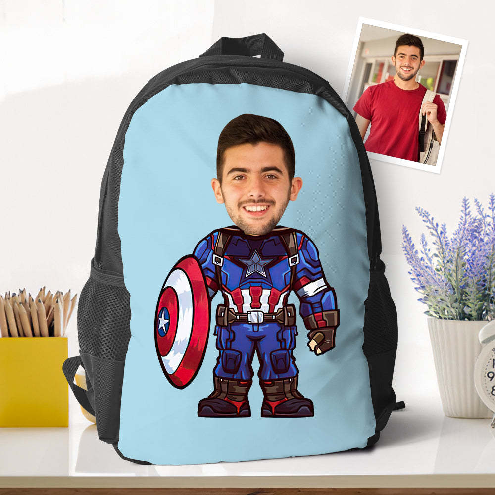Customizable Unique Captain Amarican Minime Backpacks Back To School Gifts For Kids Boys Gifts - 
