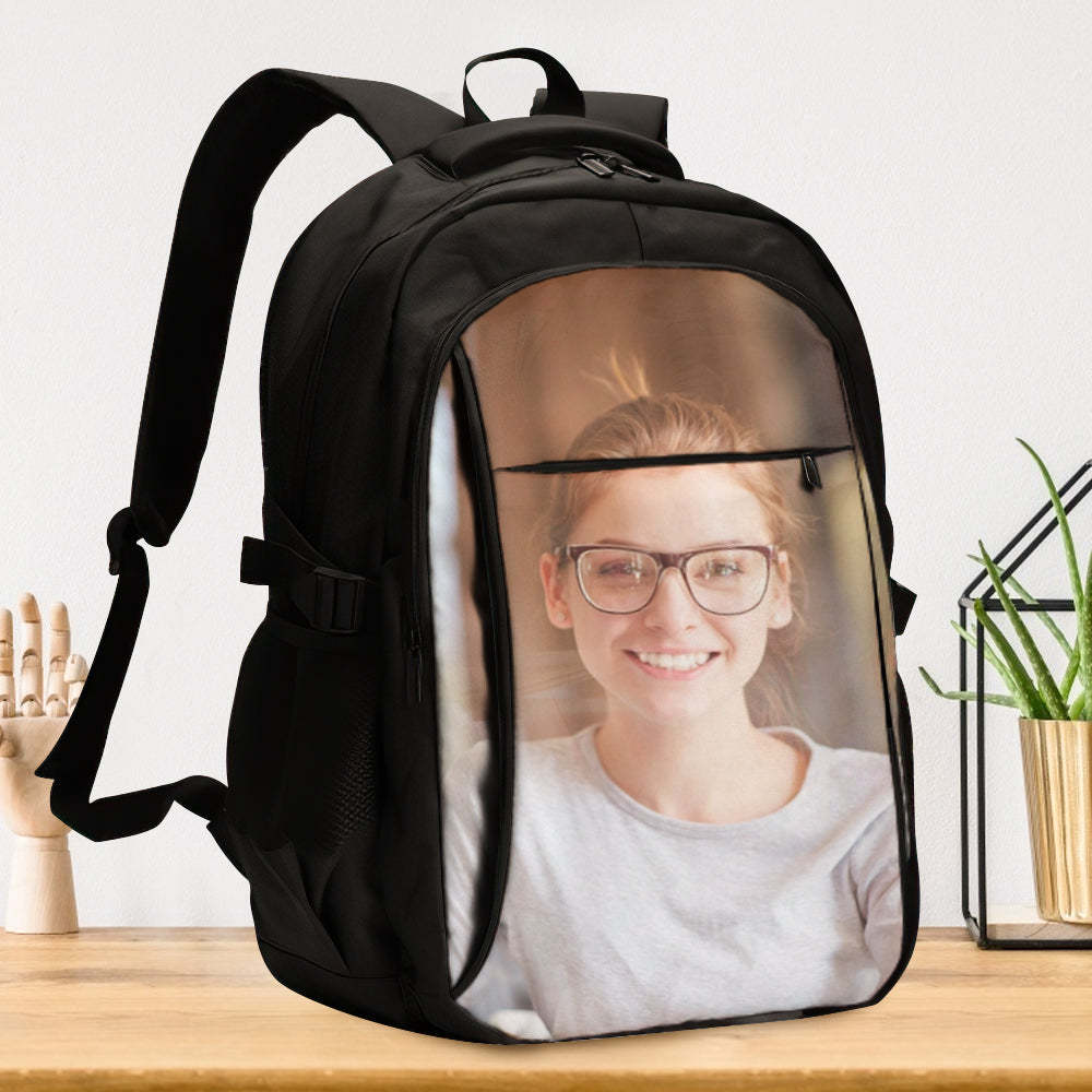 Back to School Custom Photo Backpacks Pack-Sack Personalized Photo Schoolbags - 