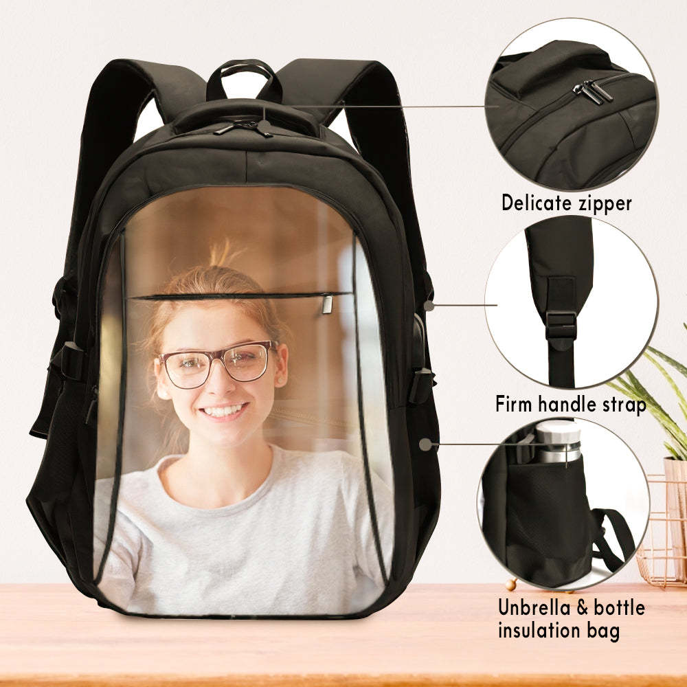 Back to School Custom Photo Backpacks Pack-Sack Personalized Photo Schoolbags - 